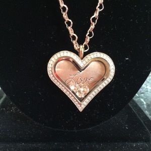 Heart shaped Origami Owl charm necklace